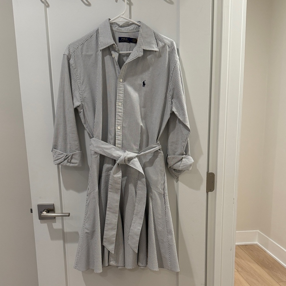 Ralph Lauren Blue and White Belted Dress